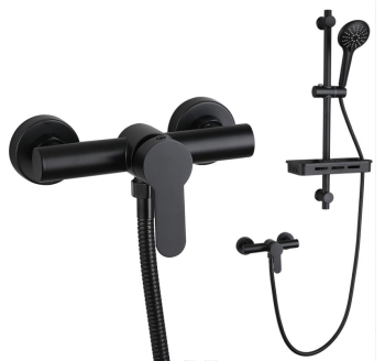 TB1026 - Black 304 stainless steel simple cold and hot mixed valve bathroom shower set