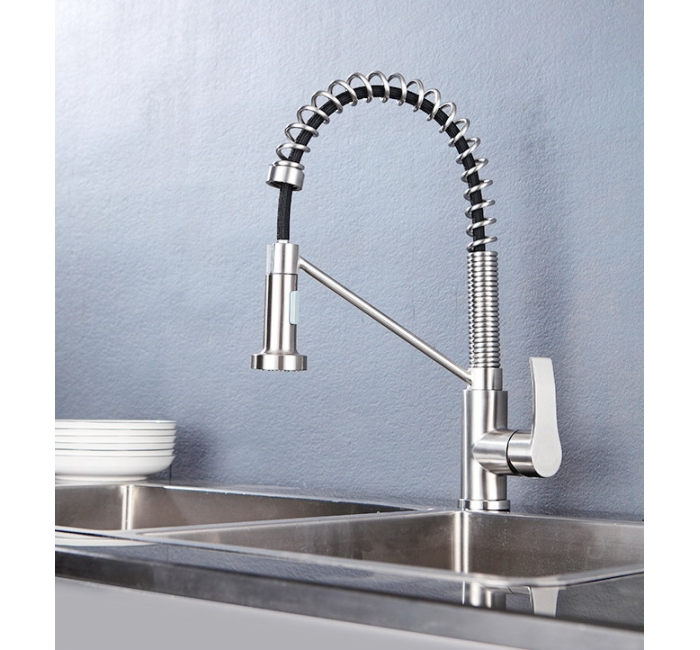 TB2012 - 304 stainless steel spring style pull-out faucet for household & hotel projects