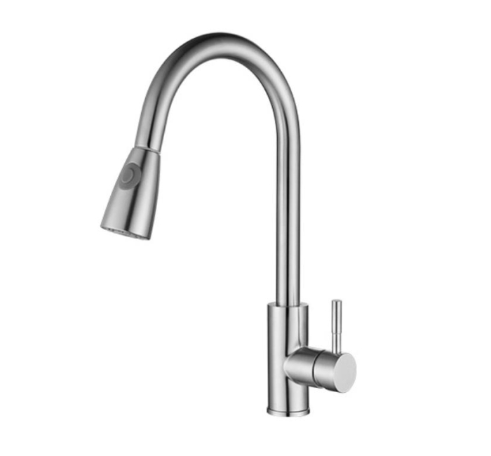 TB2018 - 304 stainless steel double sink universal rotating pull kitchen multi-functional hot and cold faucet for dish basin